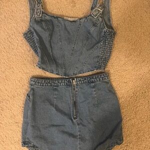 Denim Corset Top and Skirt